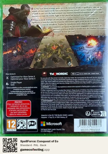 SpellForce: Conquest of Eo Xbox Series X, PAL box back
