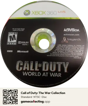 Call of Duty: The War Collection Xbox 360, NTSC disc