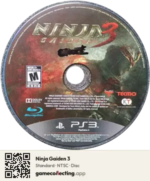 Ninja Gaiden 3 PlayStation 3, NTSC disc