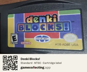 Denki Blocks! Game Boy Advance, NTSC cartridge label