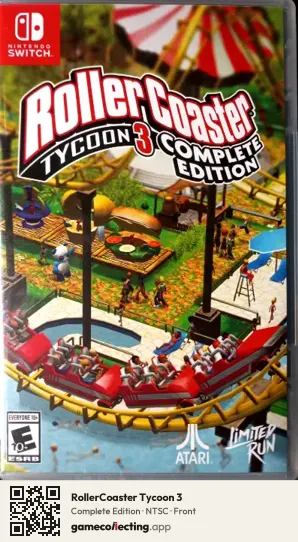 RollerCoaster Tycoon 3 Nintendo Switch, NTSC box front