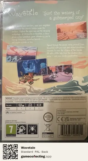Wavetale Nintendo Switch, PAL box back