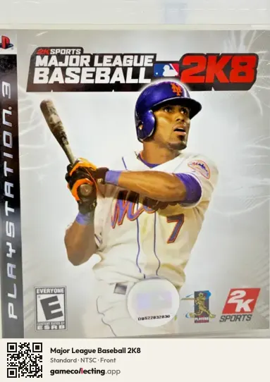 Major League Baseball 2K8 PlayStation 3, NTSC box front