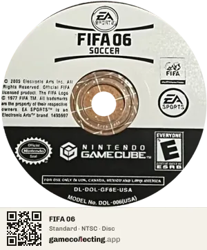 FIFA 06 Nintendo GameCube, NTSC disc