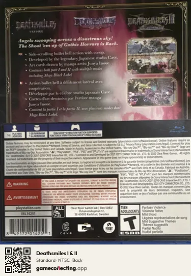 Deathsmiles I & II PlayStation 4, NTSC box back