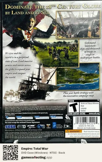 Empire: Total War Computer, NTSC box back