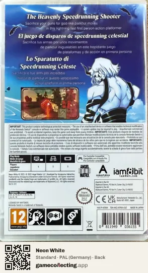 Neon White Nintendo Switch, Germany box back