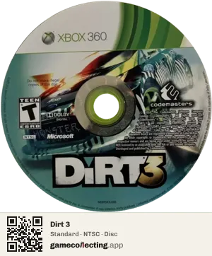 Dirt 3 Xbox 360, NTSC disc