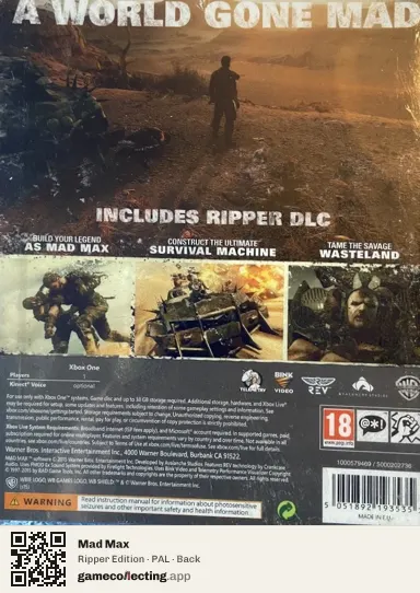 Mad Max Xbox One, PAL box back