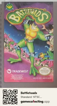 Battletoads Nintendo Entertainment System, NTSC cartridge label