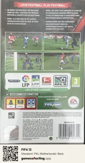 FIFA 12 PlayStation Portable, Netherlands box back