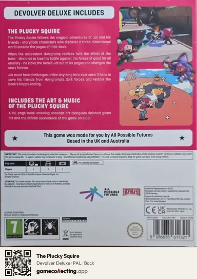 The Plucky Squire Nintendo Switch, PAL box back