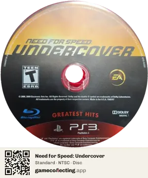 Need for Speed: Undercover PlayStation 3, NTSC disc