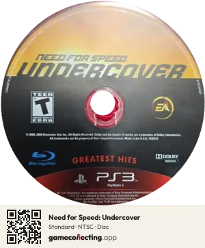 Need for Speed: Undercover PlayStation 3, NTSC disc