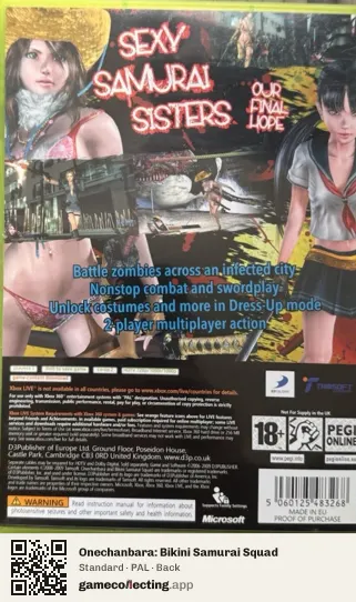 Onechanbara: Bikini Samurai Squad Xbox 360, PAL box back
