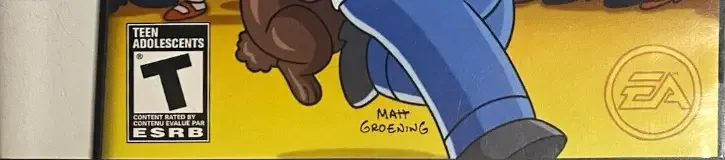 The Simpsons Game, the ESRB box on its front