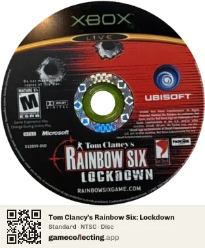 Tom Clancy's Rainbow Six: Lockdown Xbox, NTSC disc
