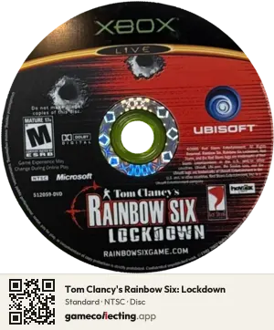 Tom Clancy's Rainbow Six: Lockdown Xbox, NTSC disc