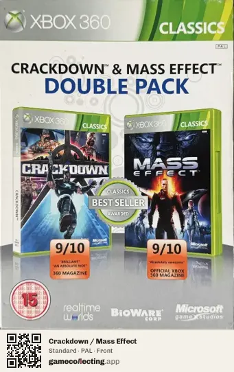 Crackdown / Mass Effect Xbox 360, PAL box front