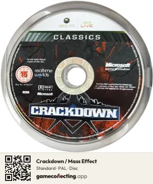 Crackdown / Mass Effect Xbox 360, PAL disc