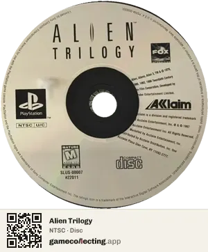 Alien Trilogy PlayStation, NTSC disc
