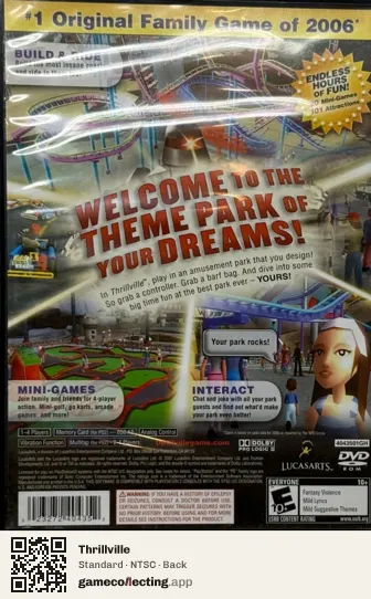 Thrillville PlayStation 2, NTSC box back