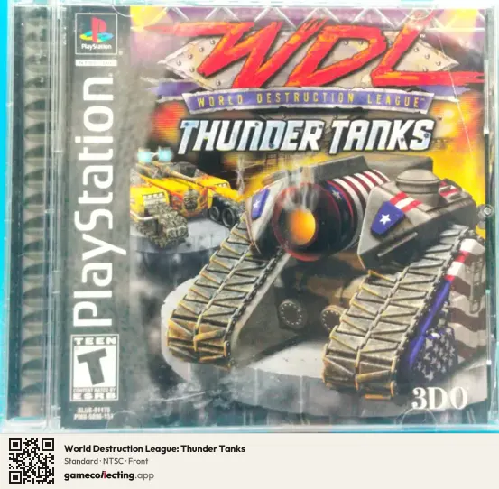 World Destruction League: Thunder Tanks PlayStation, NTSC box front