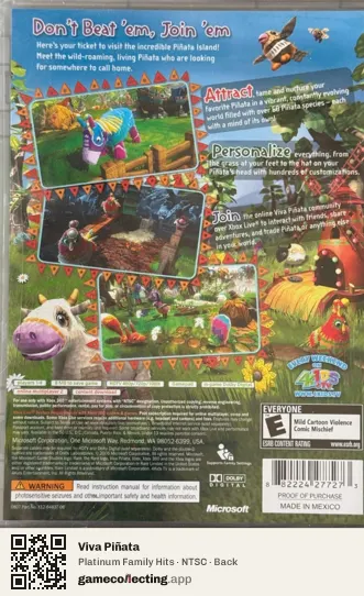 Viva Piñata Xbox 360, NTSC box back