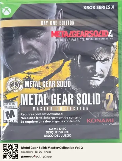 Metal Gear Solid: Master Collection Vol. 2 Xbox Series X, NTSC box front