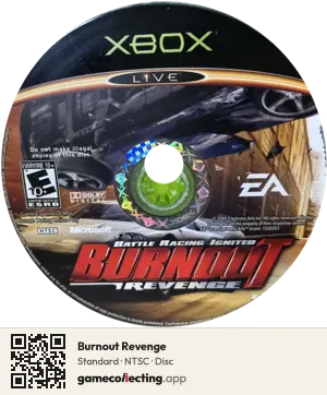 Burnout Revenge Xbox, NTSC disc