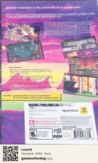 Lunark Nintendo Switch, NTSC box back