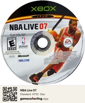 NBA Live 07 Xbox, NTSC disc