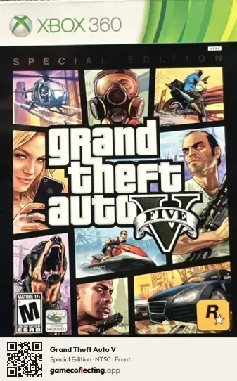 Grand Theft Auto V Xbox 360, NTSC box front