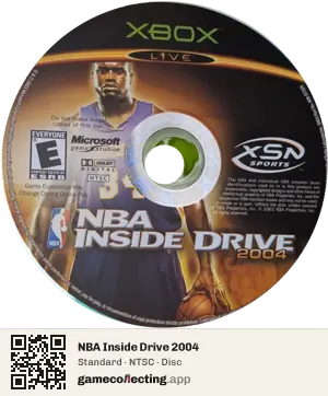 NBA Inside Drive 2004 Xbox, NTSC disc
