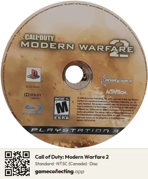 Call of Duty: Modern Warfare 2 PlayStation 3, NTSC disc
