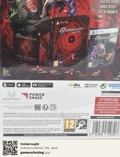 Voidwrought PlayStation 5, PAL box back