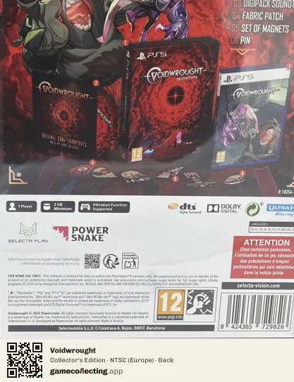 Voidwrought PlayStation 5, Europe box back