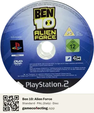 Ben 10: Alien Force PlayStation 2, PAL disc