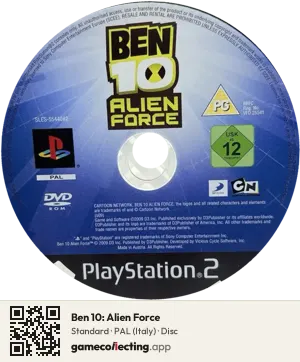Ben 10: Alien Force PlayStation 2, PAL disc