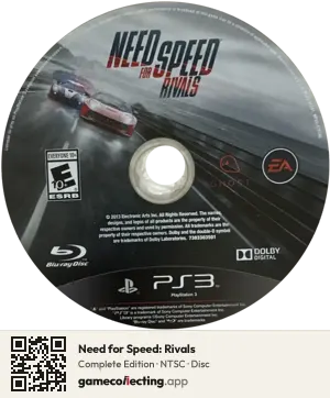 Need for Speed: Rivals PlayStation 3, NTSC disc