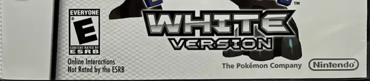 Pokémon White Version, the ESRB box on its front