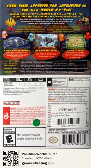 Pac-Man World Re-Pac Nintendo Switch, NTSC box back