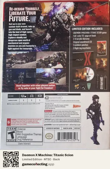 Daemon X Machina: Titanic Scion Nintendo Switch 2, NTSC box back