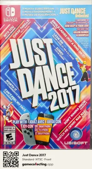 Just Dance 2017 Nintendo Switch, NTSC box front