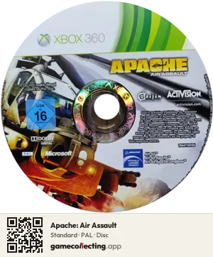 Apache: Air Assault Xbox 360, PAL disc