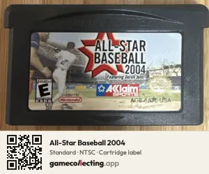 All-Star Baseball 2004 Game Boy Advance, NTSC cartridge label