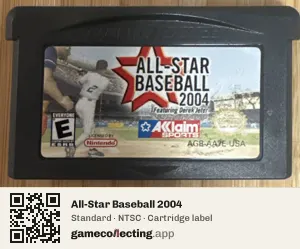 All-Star Baseball 2004 Game Boy Advance, NTSC cartridge label
