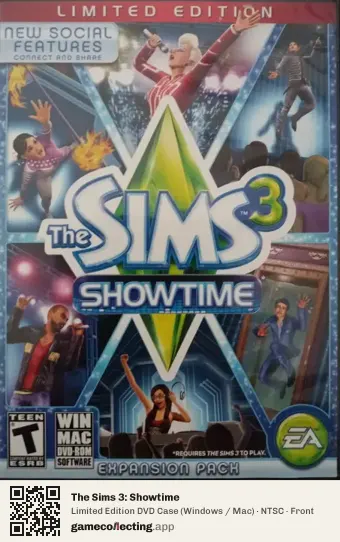 The Sims 3: Showtime Computer, NTSC box front
