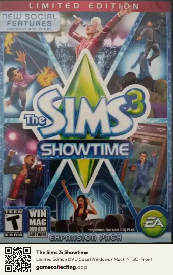 The Sims 3: Showtime Computer, NTSC box front