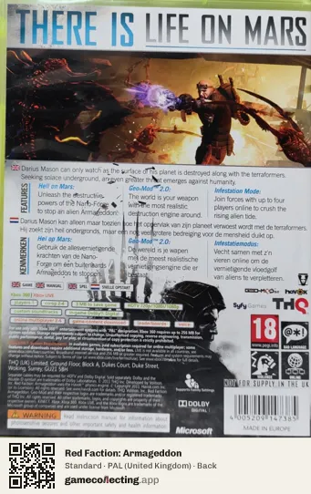 Red Faction: Armageddon Xbox 360, United Kingdom box back